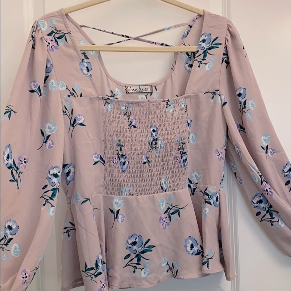 Floral Lilac Peplum Blouse